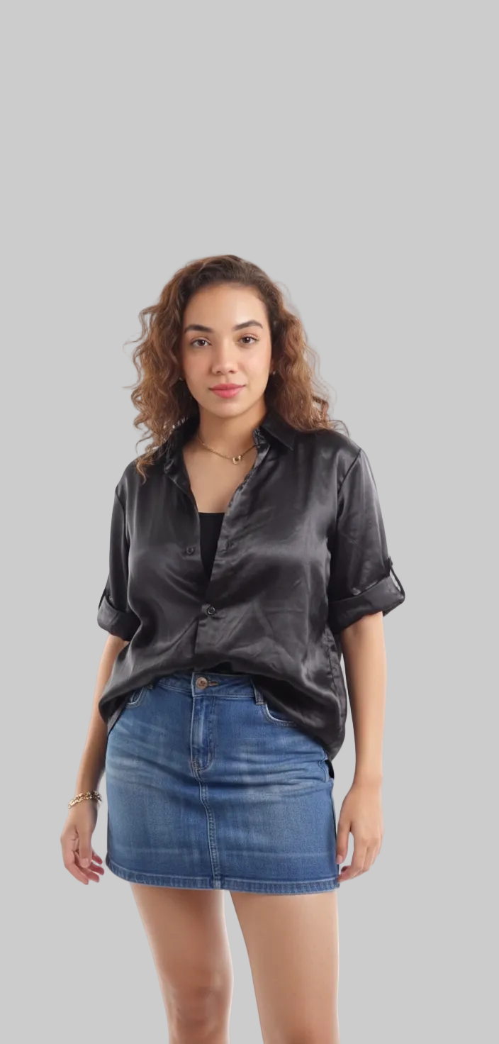 Midnight Essential Satin shirt