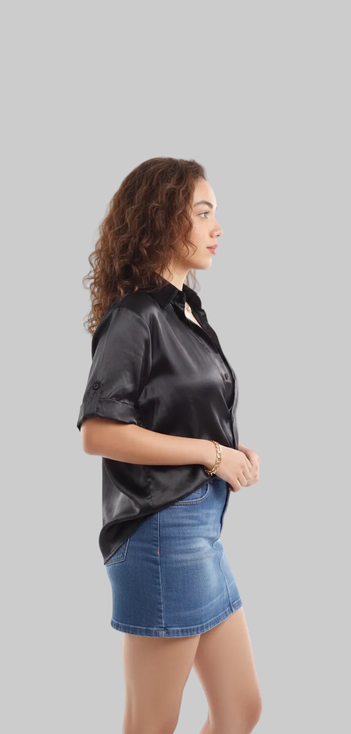 Midnight Essential Satin shirt