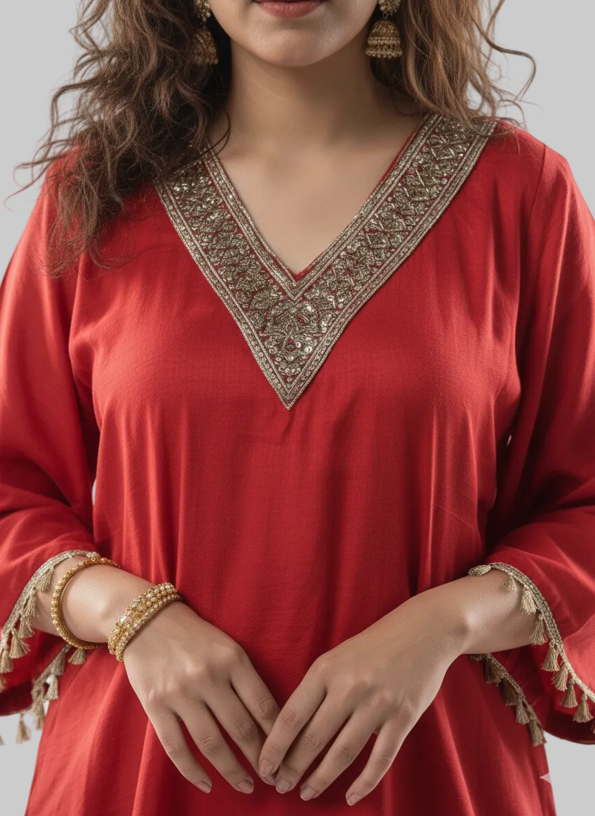 Amara Red kurta set